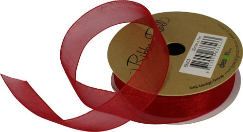 Ribbon Roll Organza 20MMX7M RED 1pc