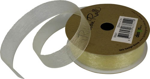 Ribbon Roll Organza 20MMX7M CREAM 1pc