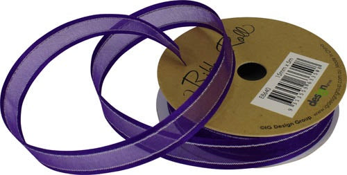 Ribbon Roll Organza 15MMX5M PURPLE 1pc