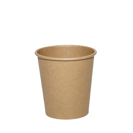 6oz Single Wall Coffee Cup Kraft 50pk NIS Packaging & Party Supply