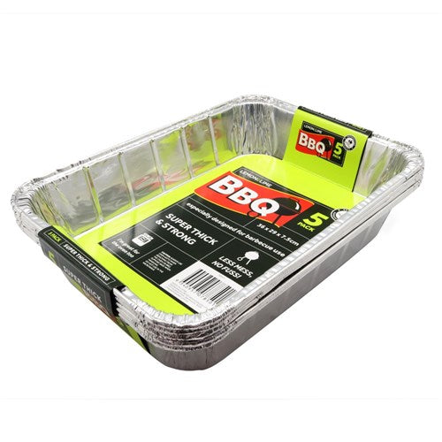 DEEP BAKING FOIL TRAY VALUE 36X29X7.5CM 5PK