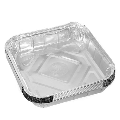 FOIL CONTAINER W/LID 25X25X5CM SHELF READY PDQ 10PK