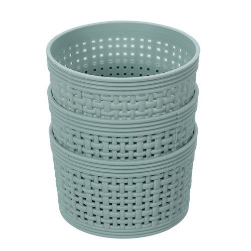 IVY WEAVE BASKET ROUND 3PK 10X10X6CM 3 ASSTD