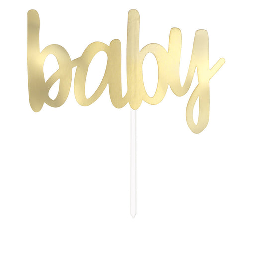 Cake Topper Gold Foil BABY 15.2CM (6") 1pc