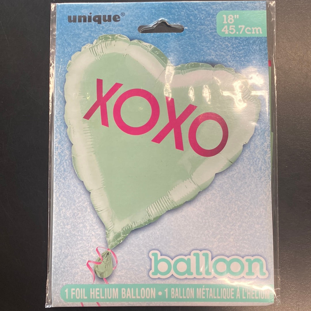 Heart Shape "XOXO" Foil Balloon 45cm 1pc