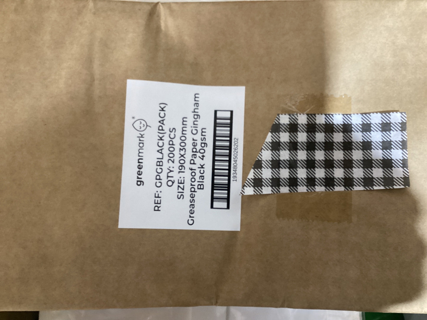 Greaseproof paper gingham 190*300mm