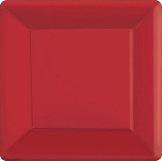 Apple Red Paper Plates square 26cm -20pk NIS Packaging & Party Supply