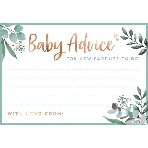 BABY ADVICE CARDS 20PK NIS Packaging & Party Supply