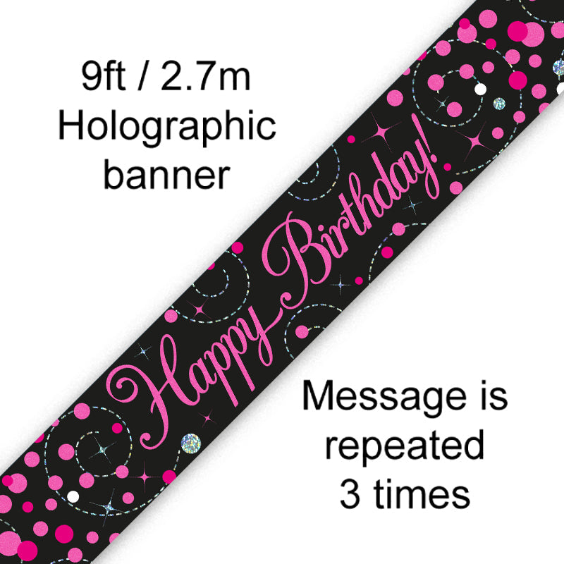 Buy BANNER 2.7M SPARKFIZZ PINK BDAY at NIS Packaging & Party Supply Brisbane, Logan, Gold Coast, Sydney, Melbourne, Australia