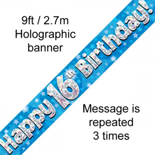 Buy BANNER BLUE HAPPY 16TH BDAY at NIS Packaging & Party Supply Brisbane, Logan, Gold Coast, Sydney, Melbourne, Australia