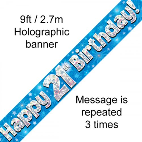 Buy BANNER BLUE HAPPY 21ST BDAY at NIS Packaging & Party Supply Brisbane, Logan, Gold Coast, Sydney, Melbourne, Australia