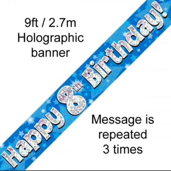 Buy BANNER HAPPY 8TH BDAY at NIS Packaging & Party Supply Brisbane, Logan, Gold Coast, Sydney, Melbourne, Australia