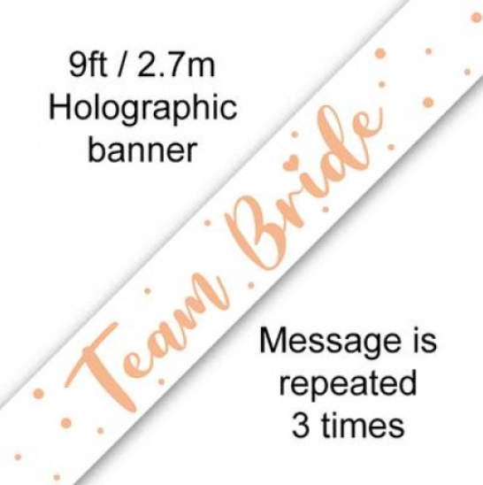 Buy BANNER TEAM BRIDE Rosegold 1pc at NIS Packaging & Party Supply Brisbane, Logan, Gold Coast, Sydney, Melbourne, Australia