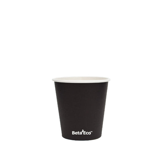 4oz Black Single Wall Coffee cups 50pk