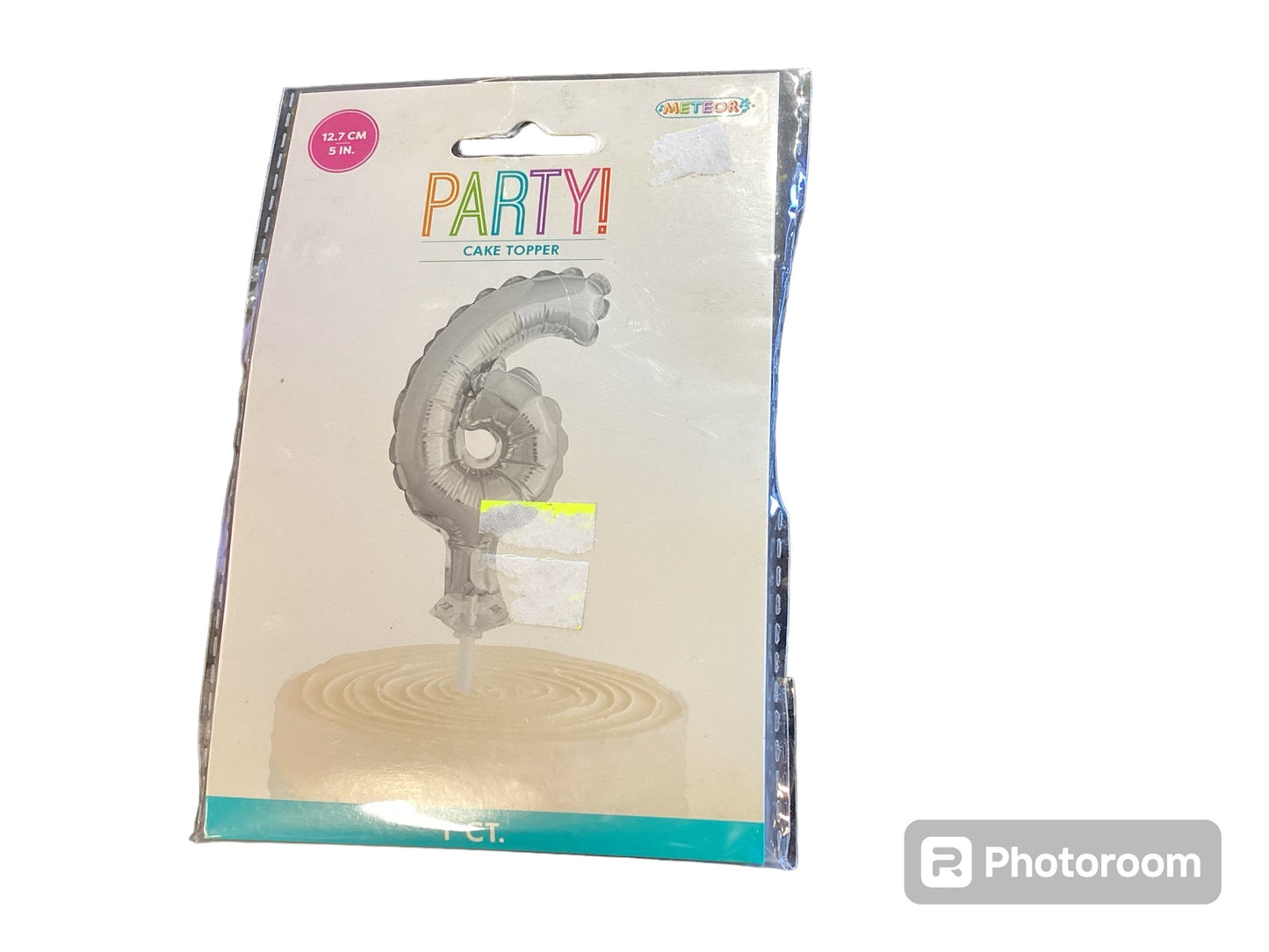 Cake Topper Silver 6 Number 1 pcs