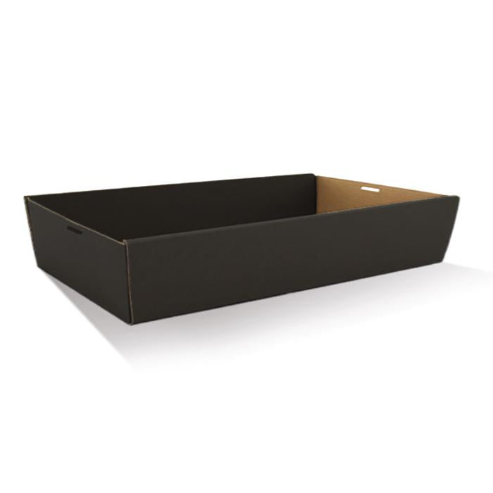 Black Corrugated Rectangle Catering Tray Extra Large With Lid