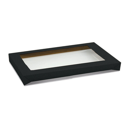 Black Corrugated Rectangle Catering Tray Extra Large With Lid