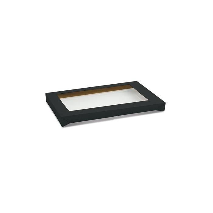 Black Corrugated Rectangle Catering Tray Small With Lid