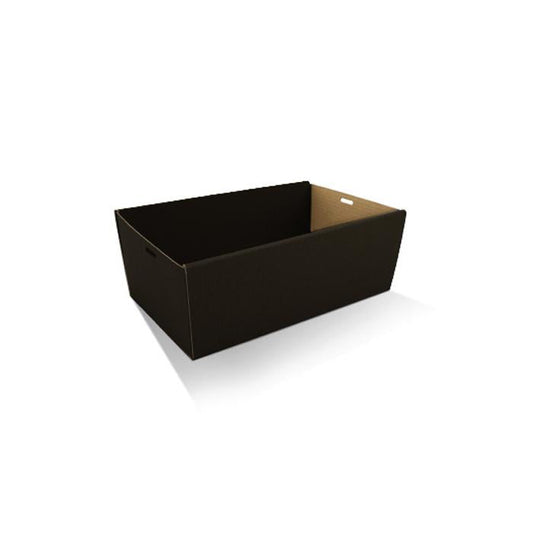 Black Corrugated Rectangle Catering Tray Small With Lid