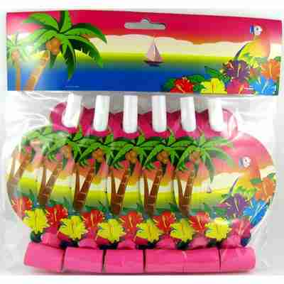 Buy BLOWOUTS 'LUAU PARTY' 6pack at NIS Packaging & Party Supply Brisbane, Logan, Gold Coast, Sydney, Melbourne, Australia