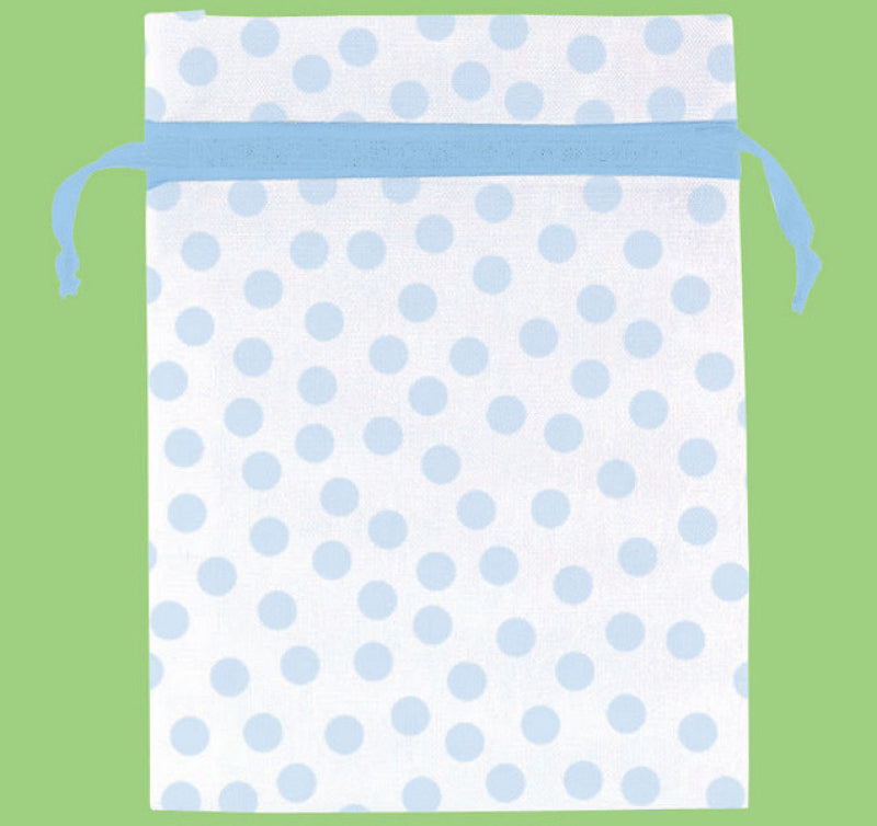 BLUE DOTS ORGANZA BAGS 12CT NIS Packaging & Party Supply