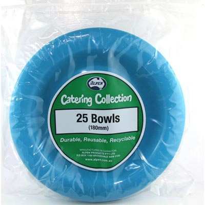 Buy BOWL AZURE BLUE 180mm P25 at NIS Packaging & Party Supply Brisbane, Logan, Gold Coast, Sydney, Melbourne, Australia