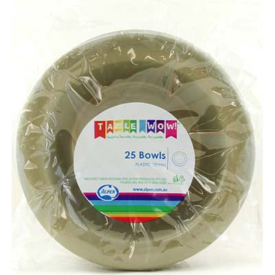 Buy BOWL GOLD 180mm Pack of 25 at NIS Packaging & Party Supply Brisbane, Logan, Gold Coast, Sydney, Melbourne, Australia