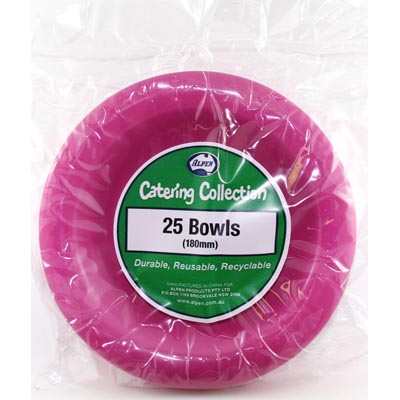 Buy BOWL MAGENTA 180mm P25 at NIS Packaging & Party Supply Brisbane, Logan, Gold Coast, Sydney, Melbourne, Australia