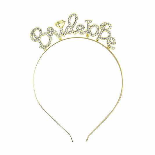 BRIDE TO BE HEADWEAR - GOLD ( 1PC) NIS Packaging & Party Supply