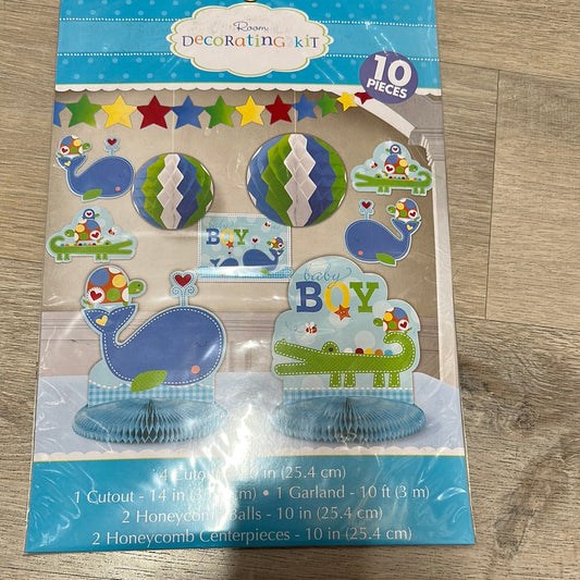 Baby Shower Blue Room decorating kit 10 pieces NIS Packaging & Party Supply