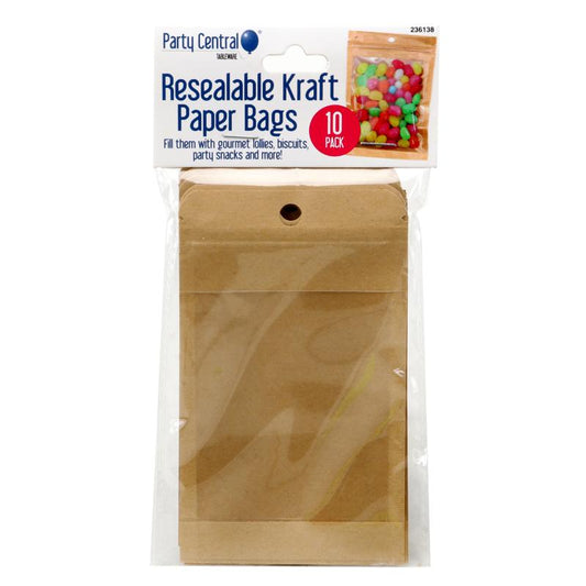 Bags Eco Resealable 8cm x 13cm 10pk NIS Packaging & Party Supply