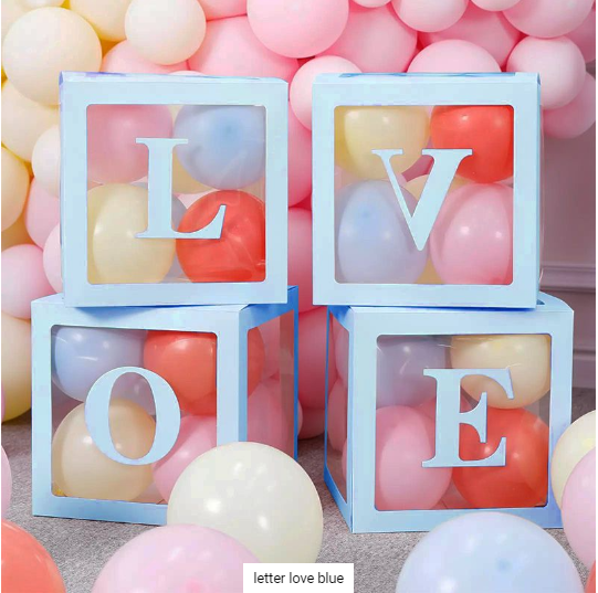 Buy Balloon box Blue letter - LOVE at NIS Packaging & Party Supply Brisbane, Logan, Gold Coast, Sydney, Melbourne, Australia