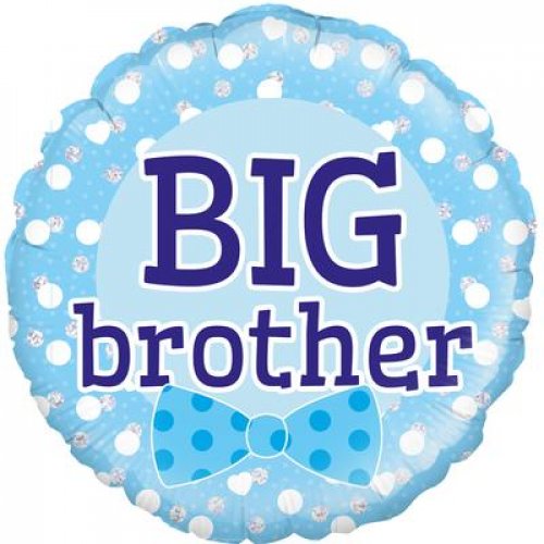 Big Brother Blue Bowtie Foil balloon 45cm NIS Packaging & Party Supply