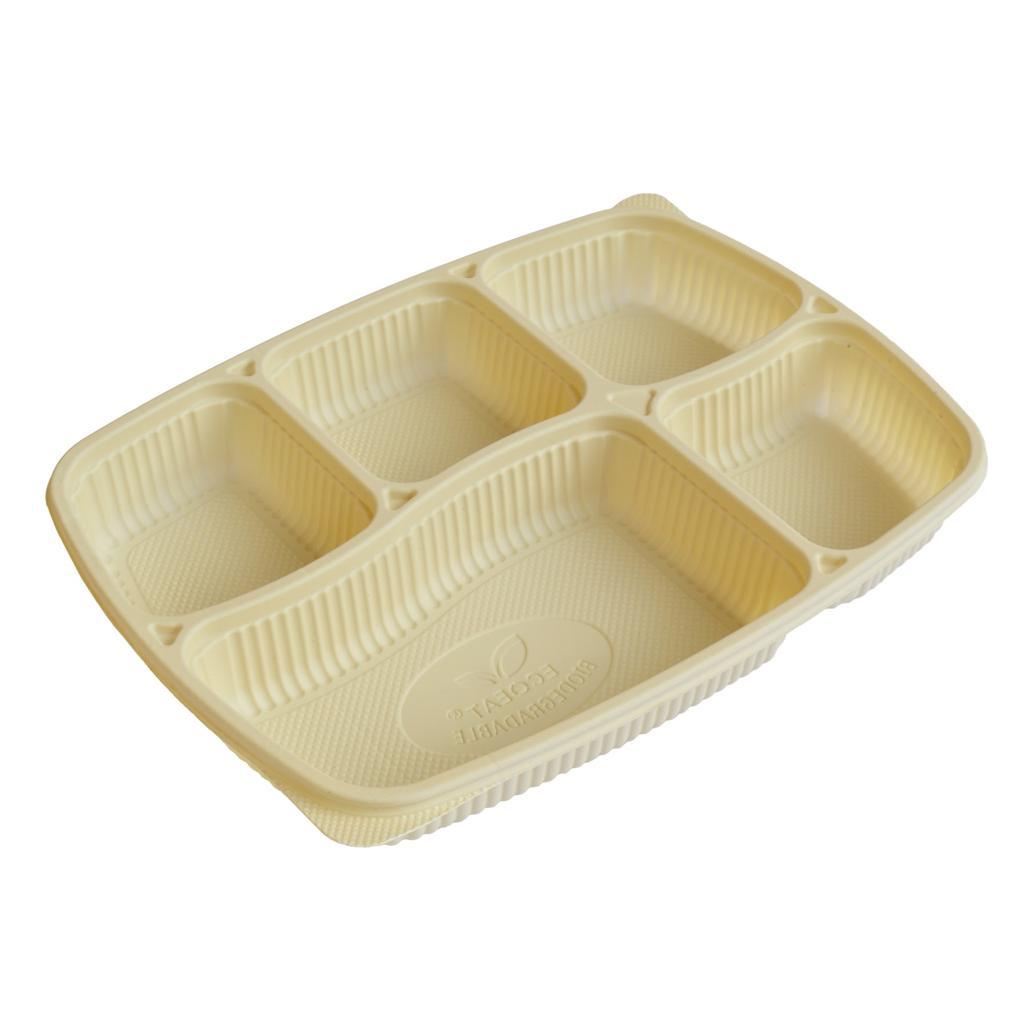 Bio 5 compt. Take away Plates With Lid( 25 pcs) NIS Packaging & Party Supply