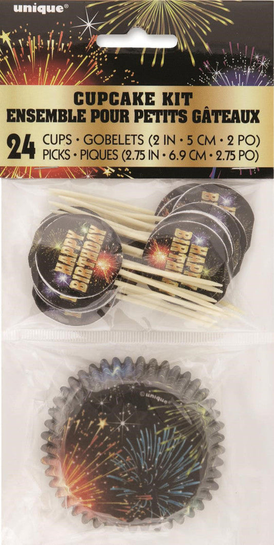 Birthday Burst Cupcake Kit For 24 NIS Packaging & Party Supply