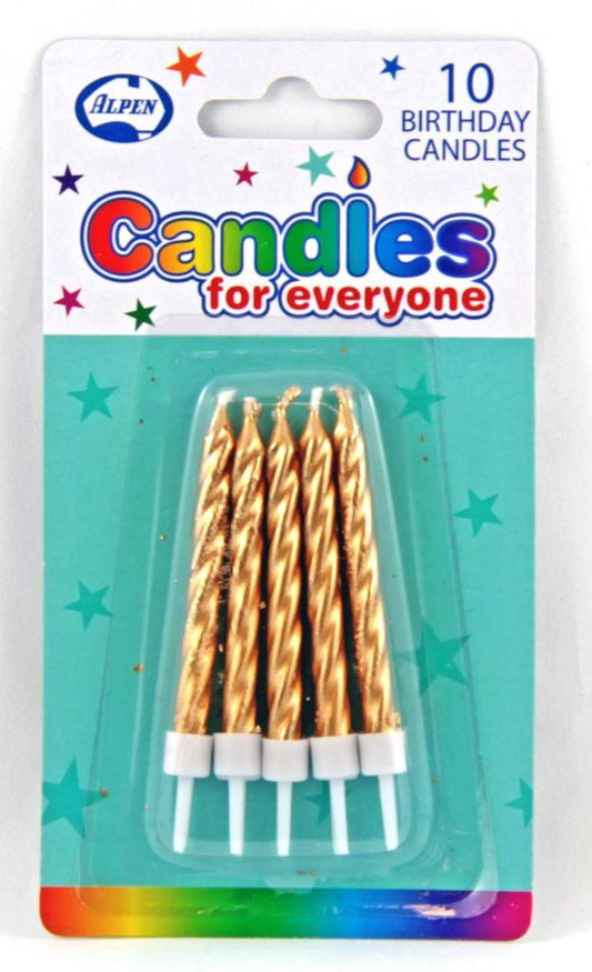 Birthday Candles Spiral Gold NIS Packaging & Party Supply