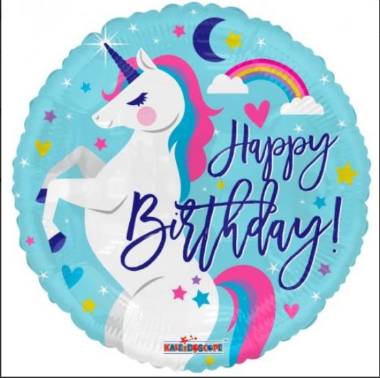 Buy Birthday Unicorn Round Foil Balloon (45cm) at NIS Packaging & Party Supply Brisbane, Logan, Gold Coast, Sydney, Melbourne, Australia