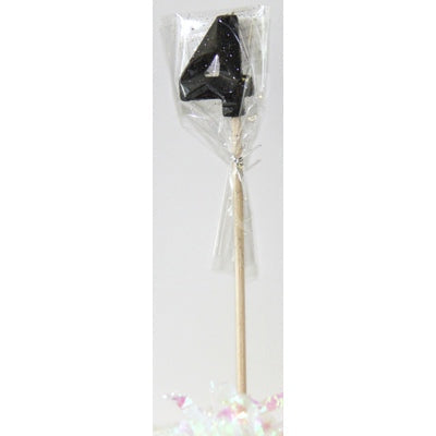 Buy Black Candle Glitter Number # 4 at NIS Packaging & Party Supply Brisbane, Logan, Gold Coast, Sydney, Melbourne, Australia