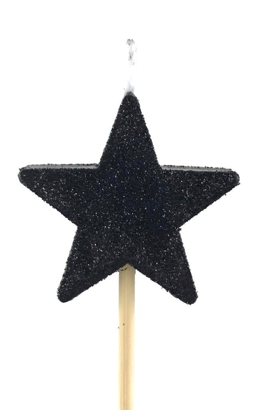 Black Candle Glitter #STAR NIS Packaging & Party Supply