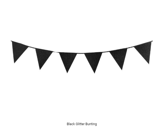 Buy Black Glitter Bunting 3meter at NIS Packaging & Party Supply Brisbane, Logan, Gold Coast, Sydney, Melbourne, Australia