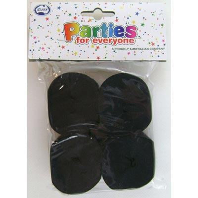 Black Streamer Crepe Pack of 4 NIS Packaging & Party Supply