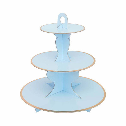 Blue- Gold Edge Solid cakestand NIS Packaging & Party Supply