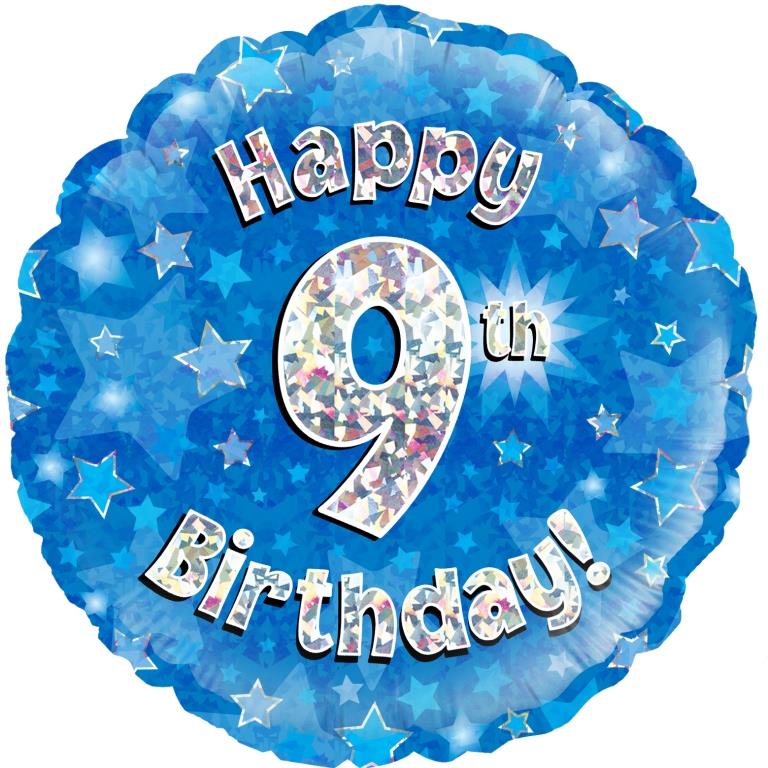 Buy Blue Happy 9th B'day Foil Round Balloon (45cm) at NIS Packaging & Party Supply Brisbane, Logan, Gold Coast, Sydney, Melbourne, Australia