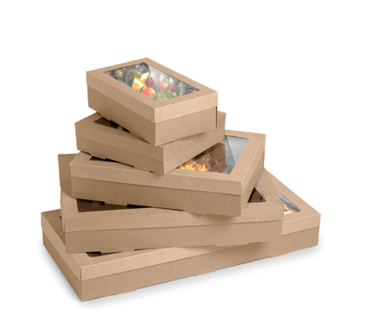 Brown Catering Tray - Medium  with lid NIS Packaging & Party Supply