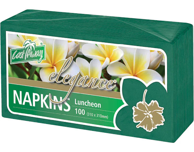 Luncheon Paper Napkins (Quarter Fold Pine Green) 100PK