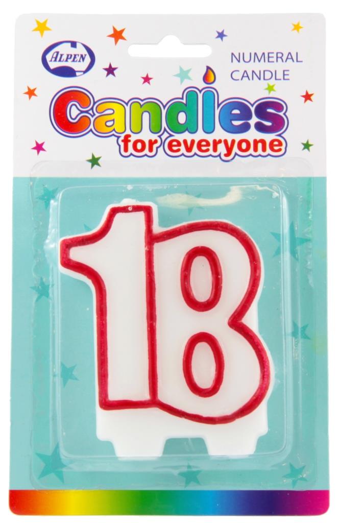 CANDLE NUMERAL #18 NIS Packaging & Party Supply