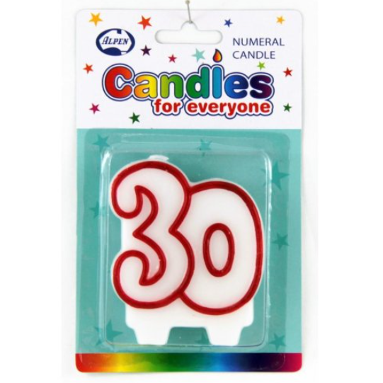 CANDLE NUMERAL #30 NIS Packaging & Party Supply