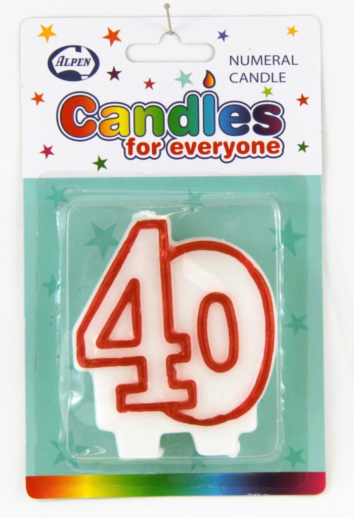 CANDLE NUMERAL #40 NIS Packaging & Party Supply