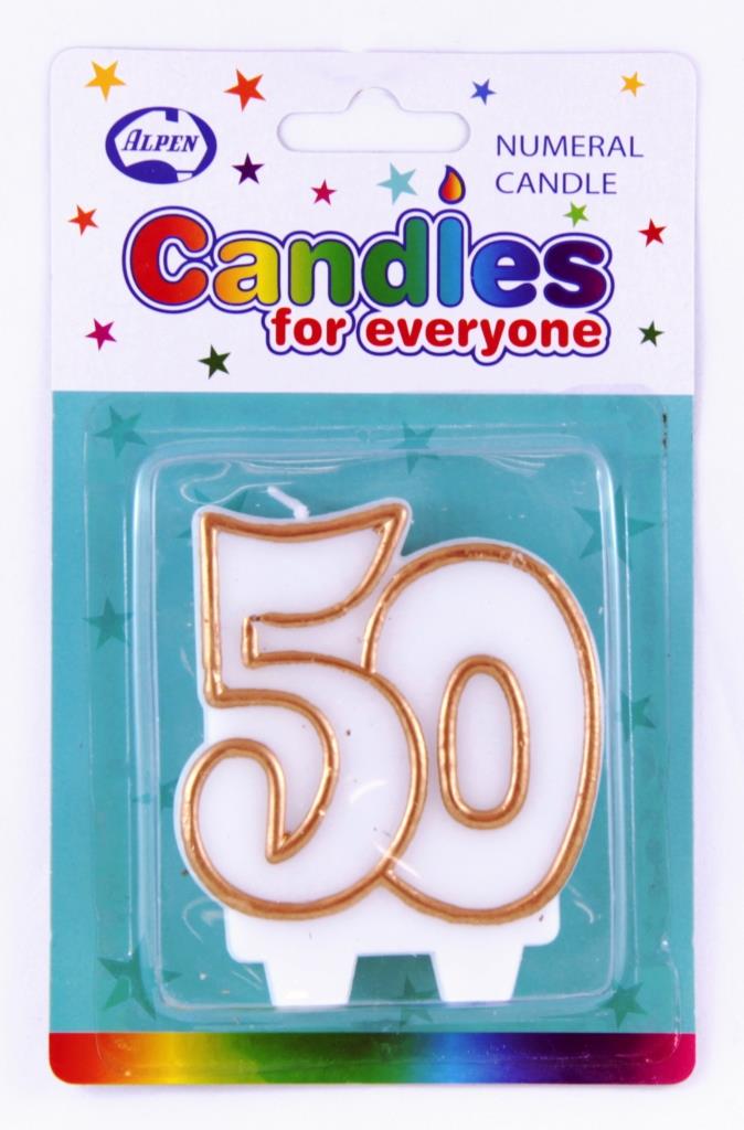 CANDLE NUMERAL #50 G0LD NIS Packaging & Party Supply