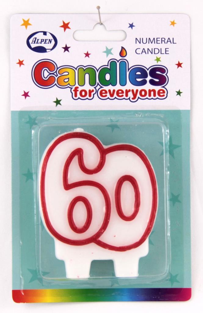 CANDLE NUMERAL #60 NIS Packaging & Party Supply